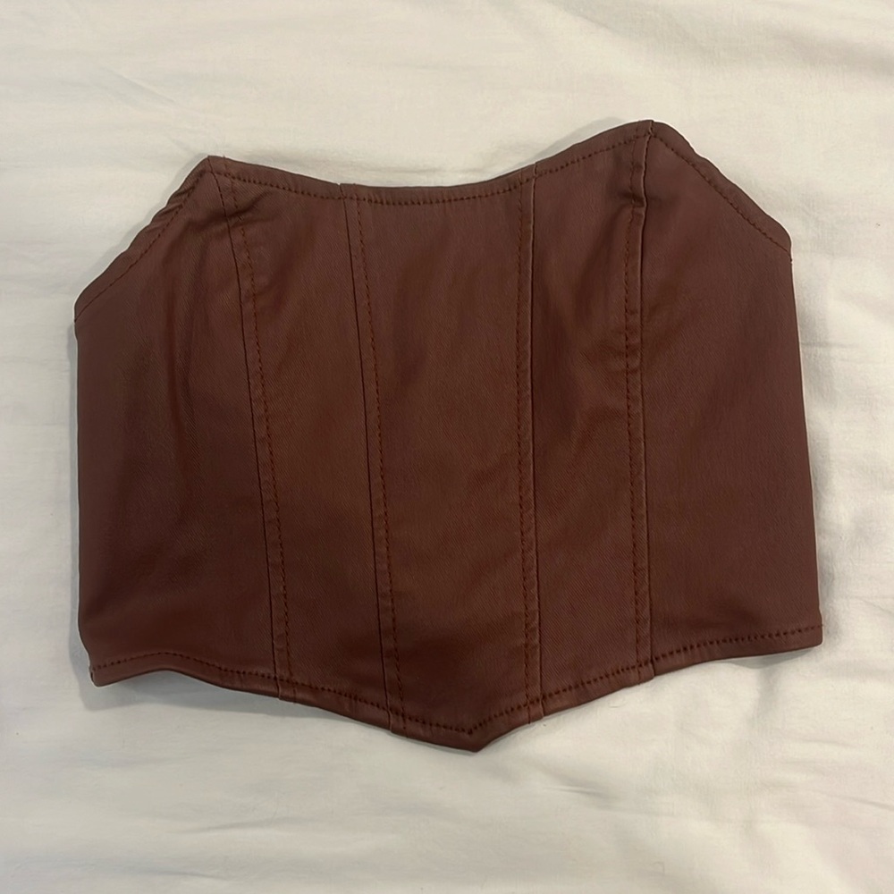 Edikted Luna Faux Leather Stretch Corset